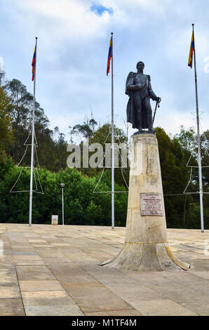 BOYACA, KOLUMBIEN - Januar 23, 2014: Denkmal zu Francisco de Paula Santander im Bereich der Boyaca, Tunja, Kolumbien. Stockfoto