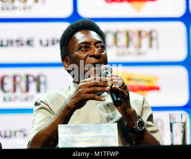Rio de Janeiro-Brazil, 15. Januar 2018. Pelé, der größten Fussballspieler aller Zeiten und Botschafter der Fußball-Europameisterschaft in Rio de Janeiro gewählt. Ich Stockfoto