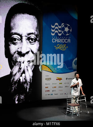Rio de Janeiro-Brazil, 15. Januar 2018. Pelé, der größten Fussballspieler aller Zeiten und Botschafter der Fußball-Europameisterschaft in Rio de Janeiro gewählt. Ich Stockfoto