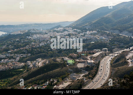 Blick auf die Stadt Malaga, Andalusien - Spanien Stockfoto