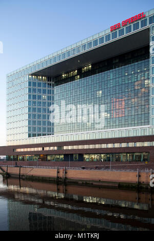 Bürogebäude auf der Ericusspitze in der HafenCity Hamburg, Hauptsitz des deutschen Wochenmagazins "DER SPIEGEL" Stockfoto