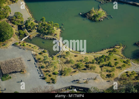 Luftaufnahme der Stadt Park in Downtown Tokyo, Japan. Stockfoto