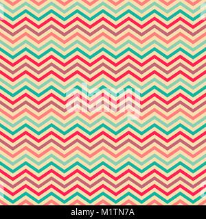 Nahtlose geometrische ethnischen Zick-Zack-Muster in retro Farben Stock Vektor