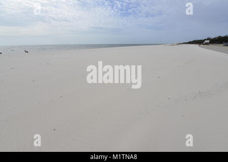 Long Beach am Mississippi im Winter. Stockfoto