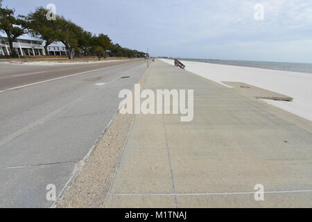 Long Beach am Mississippi im Winter. Stockfoto