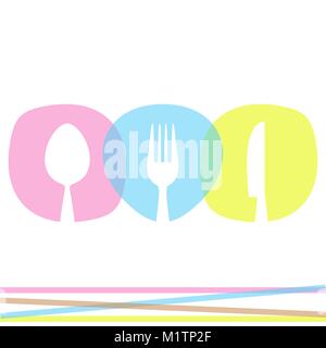 Farbenfrohe abstrakte Restaurant Menü Design mit Besteck Stock Vektor
