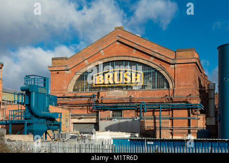 Außenansicht der Bürste elektrische Maschinen Fabrik, Loughborough, Leicestershire, UK - 1. Februar 2018 Stockfoto