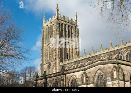 Das Äußere der Heiligen Kirche, Loughborough, Leicestershire, UK - 1. Februar 2018 Stockfoto