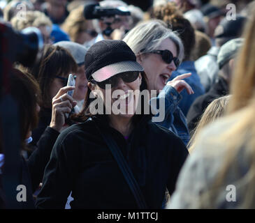 Singen am Boulder Stockfoto