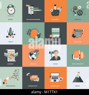 Wirtschaft und Management Symbol für Web site Entwicklung und mobile Dienste und Anwendungen. Flache Vector Illustration. Stock Vektor