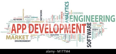 Application development Banner. Konzept zum Aufbau erfolgreicher Unternehmen. Typografie Banner. Flache Vector Illustration Stock Vektor