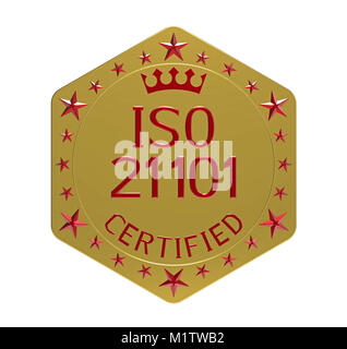 ISO21101Standard, Abenteuertourismus, Safety Management System, 3D-Rendering, isoliert auf weißem Stockfoto
