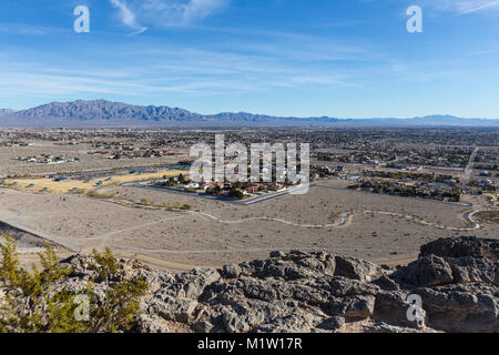 Die Aussicht von oben von Lone Mountain Park im Nordwesten von Las Vegas, Nevada. Stockfoto