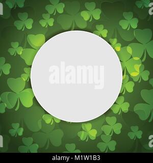 Green Shamrock Klee und leere Kreis Hintergrund. St. Patrick's Day vektor design Stock Vektor