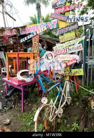 Schrottplatz Cafe Puerto Viejo Costa Rica Karibik Stockfoto