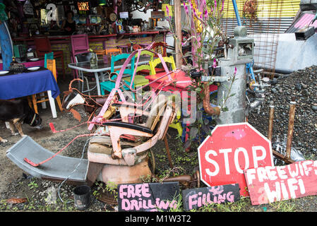 Schrottplatz Cafe Puerto Viejo Costa Rica Mittelamerika Stockfoto