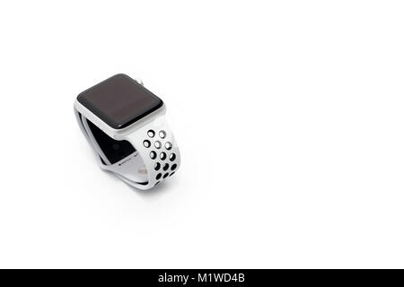 Kiew, Ukraine - Januar 26, 2018: Ein neues Apple Watch closeup auf weißen Tisch im Apple Store. Stockfoto