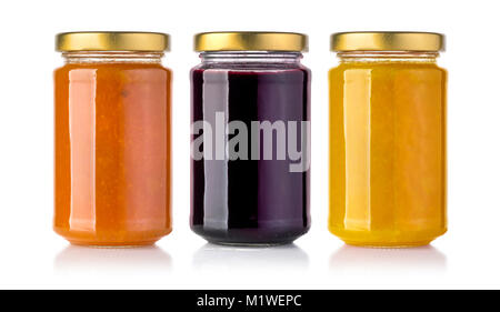 Jasr Marmelade auf weißem Hintergrund mit Freistellungspfad isoliert Stockfoto