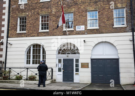 London, Großbritannien. 2. Februar, 2018. Die ägyptische Botschaft in London. Credit: Mark Kerrison/Alamy leben Nachrichten Stockfoto