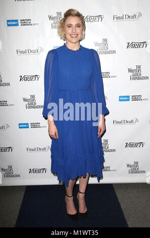 Beverly Hills, Kalifornien, USA. Februar 2018. Februar 2018: Beverly Hills, Kalifornien: Greta Gerwig. 2018 Writers Gilde „Beyond Words“. Foto: F. Sadou/Admedia Stockfoto