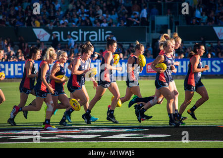 Melbourne, Australien. 2. Februar, 2018. AFLW Runde 1 Collingwood vs Carlton. Lucy Rock/Alamy leben Nachrichten Stockfoto