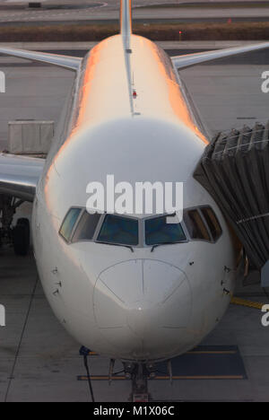 Airliner am Terminal Gate Fertig zum Abflug Stockfoto