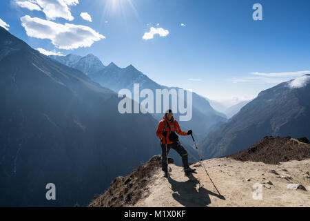 Wandern über Namche Bazar, Nepal Stockfoto