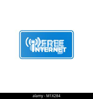 Kostenloses Internet blaue Schild Illustration für Design Stock Vektor