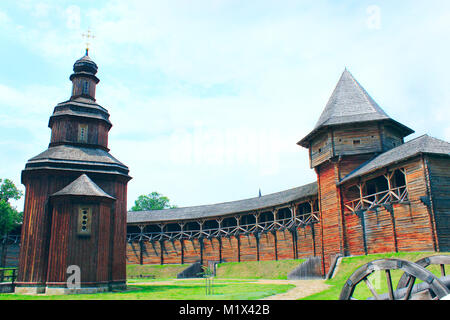 Baturyn Zitadelle der Kosak Hetmanate. Alten slawischen Architektur von Baturyn Festung in hetman Kapital Stockfoto