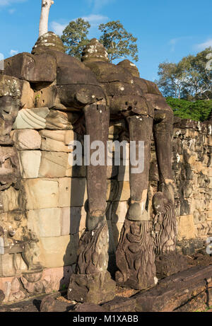 Terrasse der Elefanten, Angkor Thom, Kambodscha Stockfoto