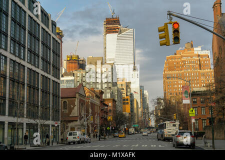 Hudson Yards Entwicklung in New York vom 10. Avenue im Chelsea Nachbarschaft am Dienstag gesehen, 30. Januar 2018. (Â© Richard B. Levine) Stockfoto