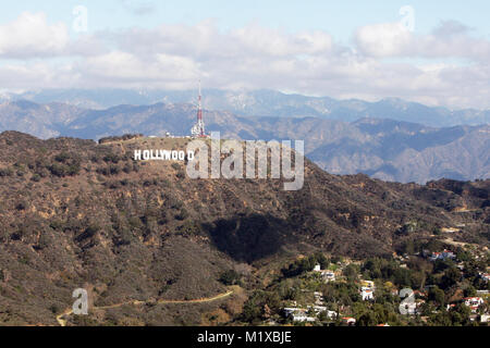 Allgemeine Ansichten auf das Zeichen von Hollywood, Los Angeles, Kalifornien Stockfoto
