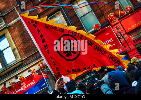 Chinatown London Chinese New Year parade Rote Laterne Stockfoto