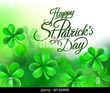 Shamrock Clover Happy St Patricks Day Hintergrund Stock Vektor