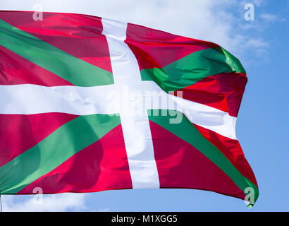 'Ikurriña', Baskenland Flagge Stockfoto