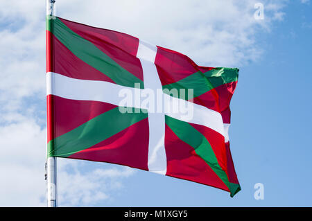 'Ikurriña', Baskenland Flagge Stockfoto
