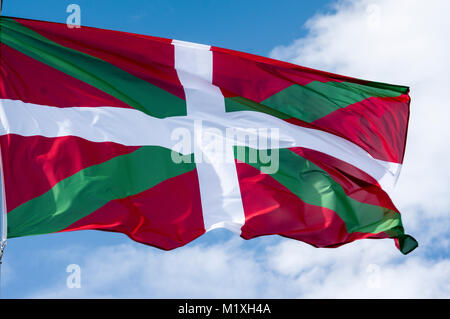 'Ikurriña', Baskenland Flagge Stockfoto