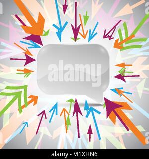 Abstrakten 3D Sprechblase mit bunten Pfeilen Stock Vektor