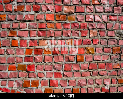 Mosaiken aus roten Steinen rechteckig Stockfoto