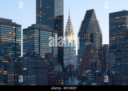 Die Skyline von Midtown Manhattan in New York City Stockfoto