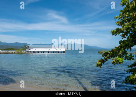 Die historische Zuckerrohr Wharf in Port Douglas, auf der Nordküste von Queensland, der Kai ist nun oft für Hochzeit Veranstaltungen genutzt, Australien Stockfoto