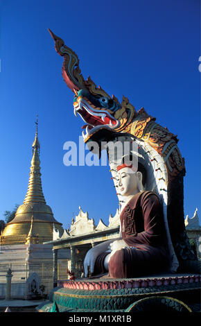 Myanmar (Birma). Sagaing, in der Nähe von Mandalay. Buddhistischer Tempel. Stockfoto