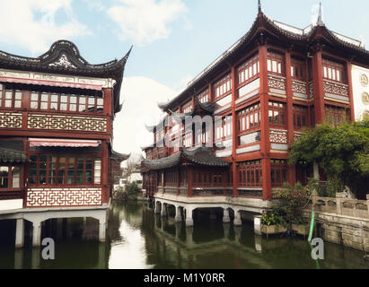 Yuyuan Garten (Garten der Glückseligkeit) ist eine umfangreiche chinesische Garten in der Altstadt von Shanghai. März 20, 2014 - Shanghai, China Stockfoto