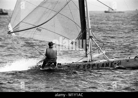 AJAXNETPHOTO. Okt, 1978. PORTLAND, England. - WEYMOUTH SPEED WEEK - EXOPLANE-2 AN GESCHWINDIGKEIT AUF Portland Harbour. Foto: Jonathan Eastland/AJAX REF: 78 15154 Stockfoto