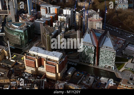 Luftaufnahme von Paddington Basin West London England. Stockfoto