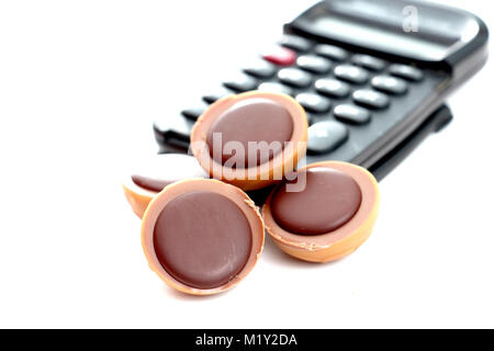 Caramel Candy mit Haselnuss und Schokolade, Bild einer Stockfoto