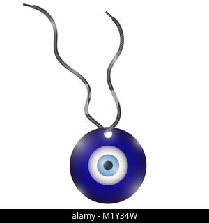 Glas Evil Eye Symbol. Türkische traditionelle Amulett. Nazar Schutz Talisman. Blue Magic Souvenir Stock Vektor