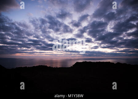Sonnenaufgang am Seongsan Ilchulbong, Jeju Island, South Korea Stockfoto