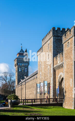 Vor das Schloss von Cardiff Wales Stockfoto