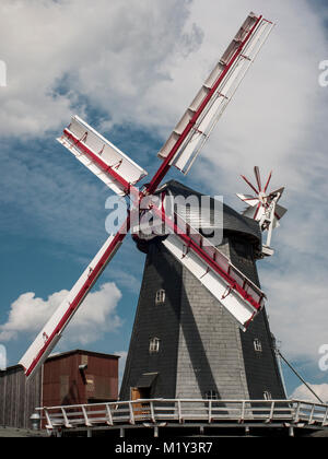 Historische Windmühle in Bardowick, Niedersachsen, Deutschland. Stockfoto